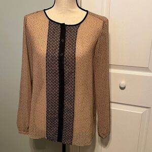 Ann Taylor Loft floral long sleeve‎ size small button down blouse
